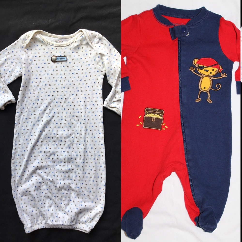 0-3 Month Footed Sleeper and Sleep Gown Bundle